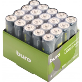 Батарейки «Buro» Alkaline LR03 AAA 1300mAh, 20 шт