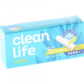 Там­по­ны ги­ги­е­ни­че­ские «Clean Life» Super, 16 шт