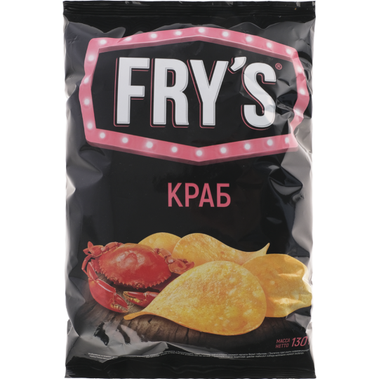 Чипсы картофельные «Fry's» вкус краба, 130г