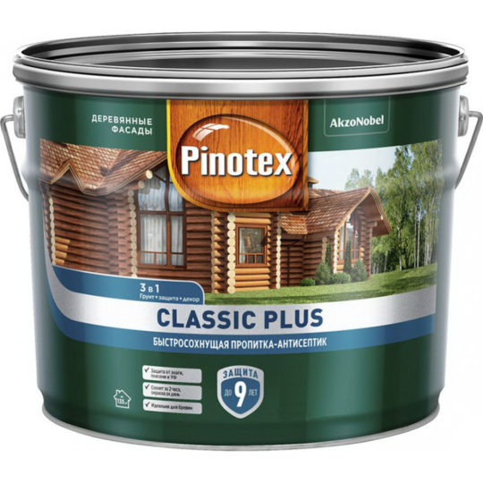 Пропитка «Pinotex» Classic Plus, тиковое дерево, 5479955, 9 л