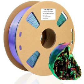 Пластик для 3D принтера (TOYAR) PLA Silk Tri Color 1.75мм/1кг Зеленый+фиолетовый+медный