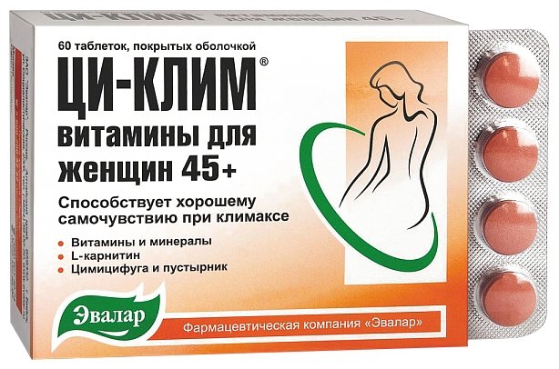 Эвалар Ци-клим витамины для женщин 45+ таблетки №60