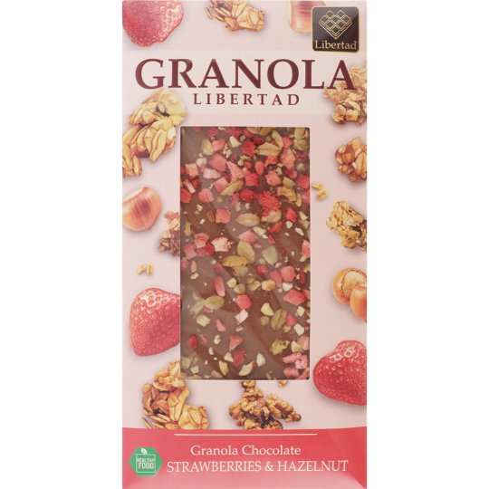 Шоколад молочный «Libertad» Granola, с клубникой и фундуком, 80 г