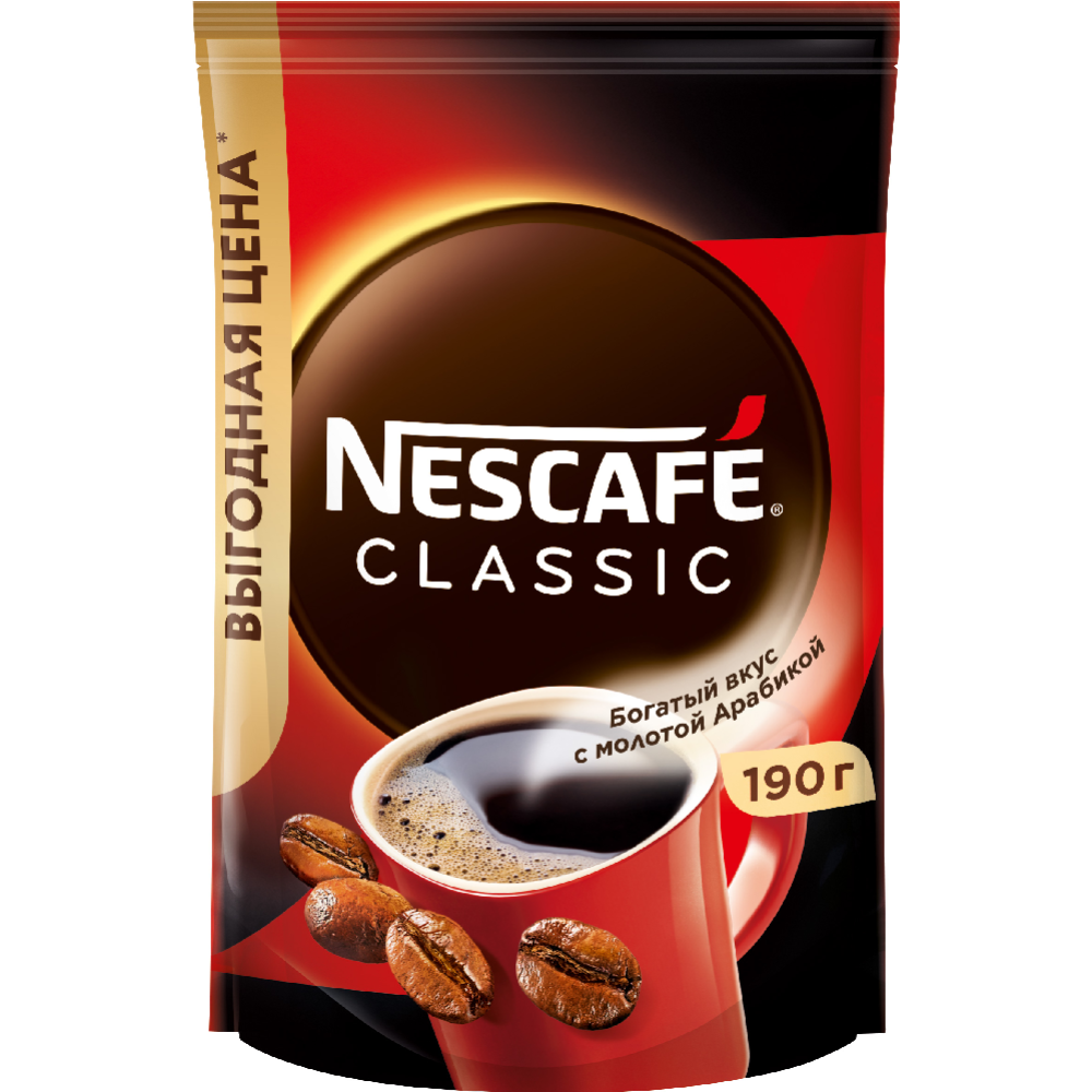 Кофе растворимый «Nescafe» Сlassic, с добавлением молотого, 190 г #1