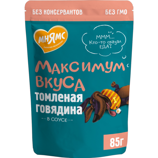 Корм для собак «Мнямс» Максимум вкуса, томленая говядина в соусе, 85 г