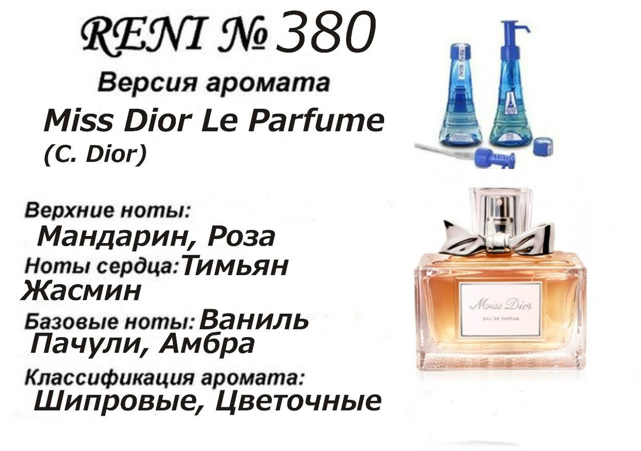 Духи Рени Reni 380 Аромат направления Miss Dior Le Parfume (Christian Dior) - 100 мл