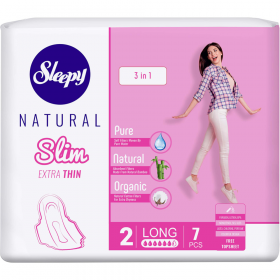 Про­клад­ки жен­ские ги­ги­е­ни­че­ские «Sleepy Natural» Slim Extra Thin Long, 7 шт