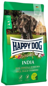 Вегетарианский сухой корм для собак Happy Dog Sensible India с рисом, горохом и куркумой, 10 кг