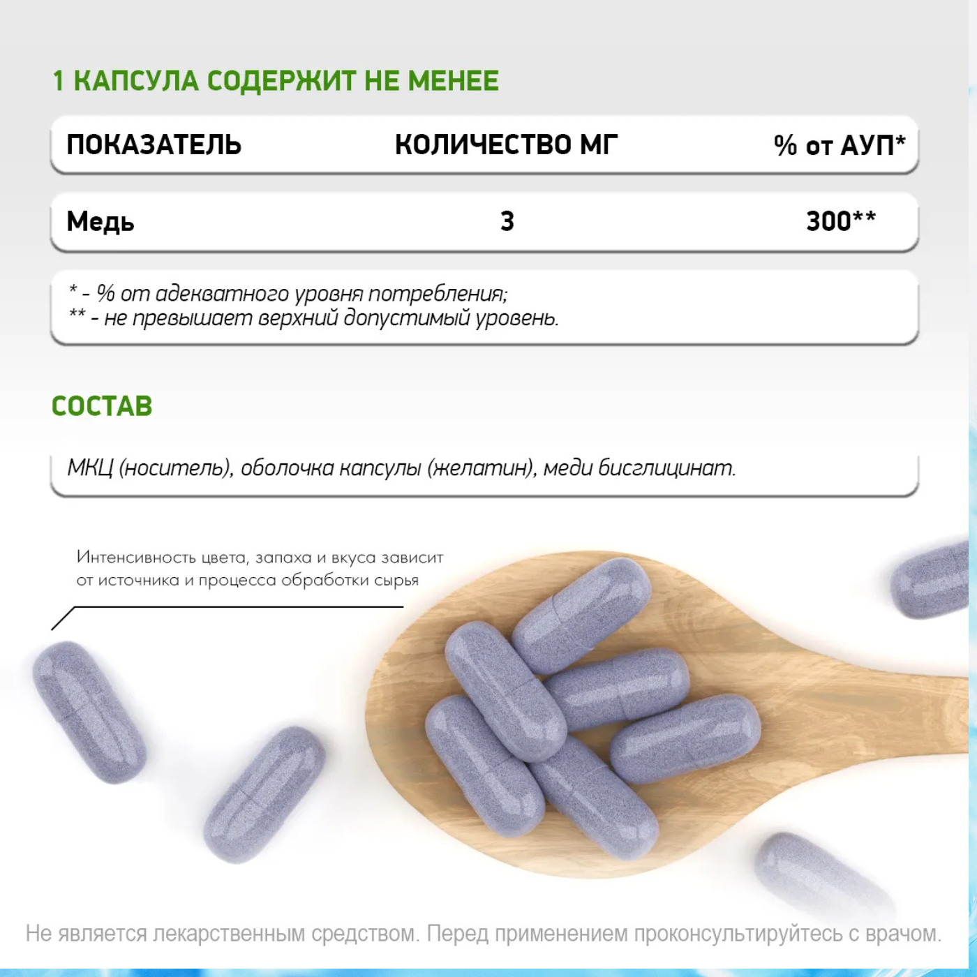 Медь Хелат NaturalSupp Copper Chelated, 60 капс.