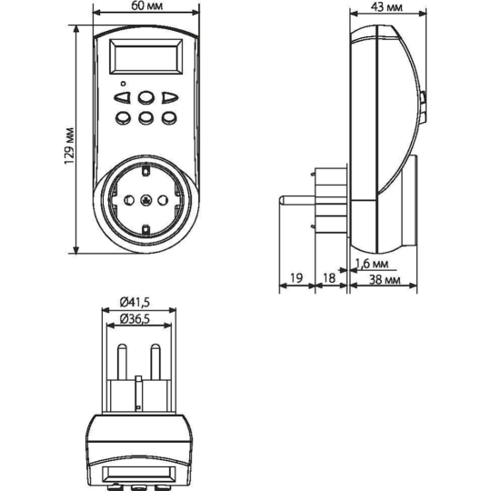 Розетка «Elektrostandard» TMH-E-4 16A x1 IP20, белый, a026137