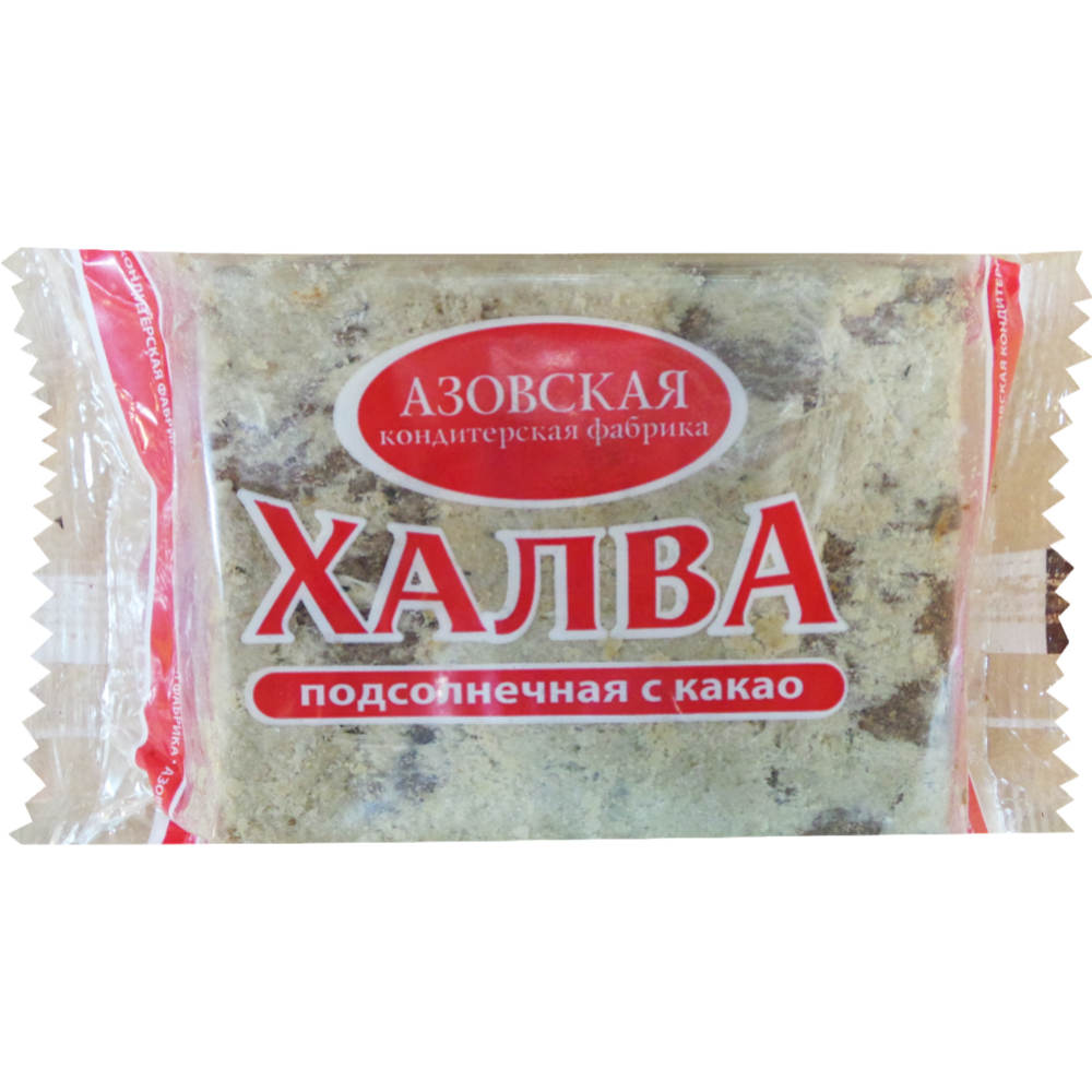 Халва подсолнечная «Азовская кондитерская фабрика» с какао, 350 г #0