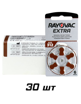 Батарейка Rayovac Extra 312 - (30шт)