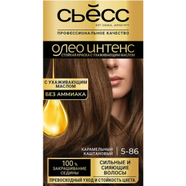 Крем-краска для волос «Сьесc» Oleo Intense, тон 5-86, карамельный каштановый