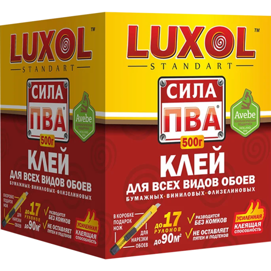 Клей для обоев «Luxol» Сила ПВА, 500 г