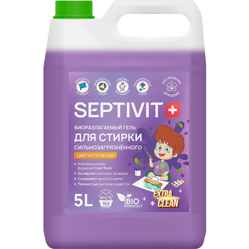 Гель для стирки «Septivit» Сильнозагрязненные цветные вещи, 5 л