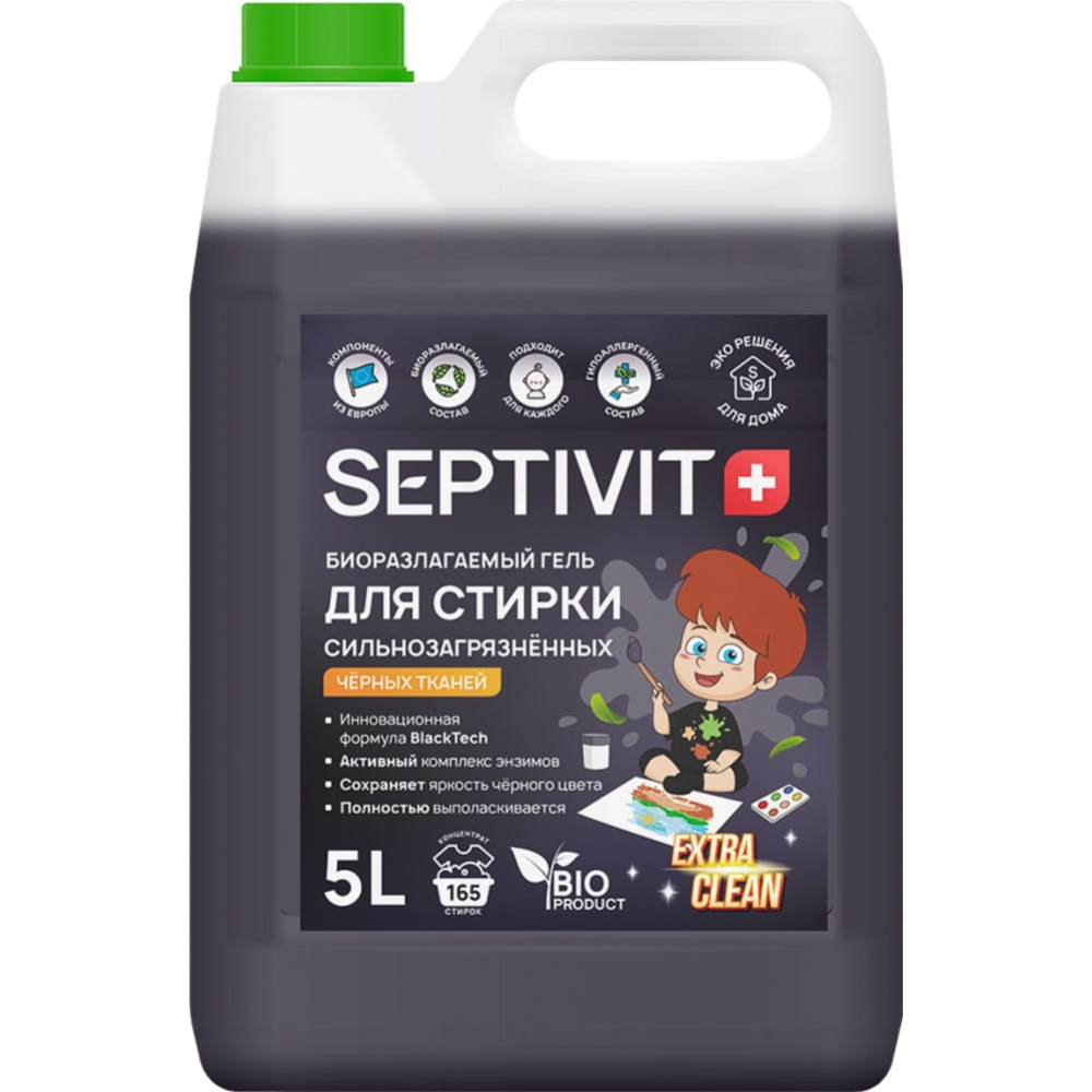 Гель для стирки «Septivit» Сильнозагрязненные черные вещи, 5 л