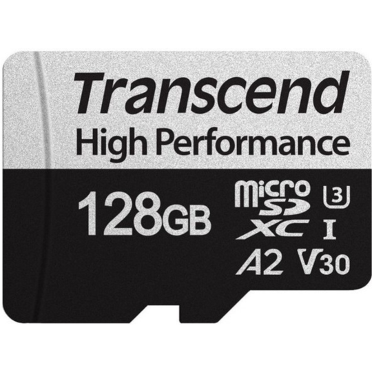 Карта памяти «Transcend» Micro SDXC UHS-I U3 V30 A2, TS128GUSD340S, 128GB