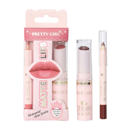 Pretty Girl  Карандаш для губ и помада 2 в 1 (ягодная нежность) MATTE LIPS GH105-03