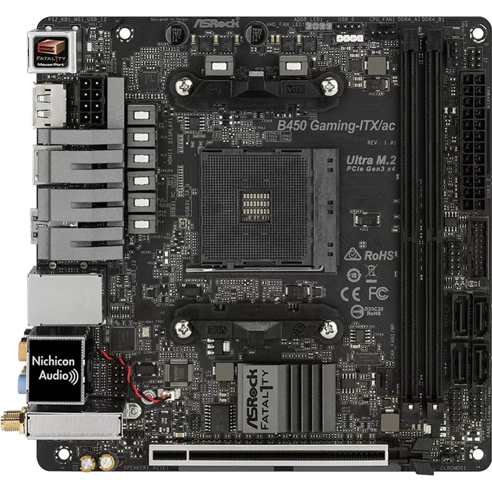 Материнская плата «ASRock» B450 Gaming-ITX/AC