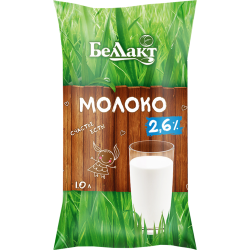 Молоко пи­тье­вое па­сте­ри­зо­ван­ное «Бел­лак­т» 2,6%, 1 л