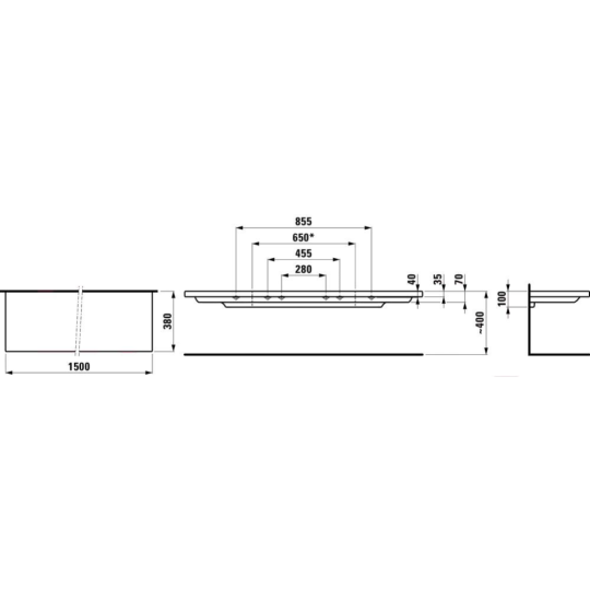 Полка для ванной «Laufen» Living Square 150, 8704360000001