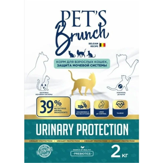 Корм для кошек «Pet's Brunch» Urinary Protection, защита мочевой системы, 2 кг