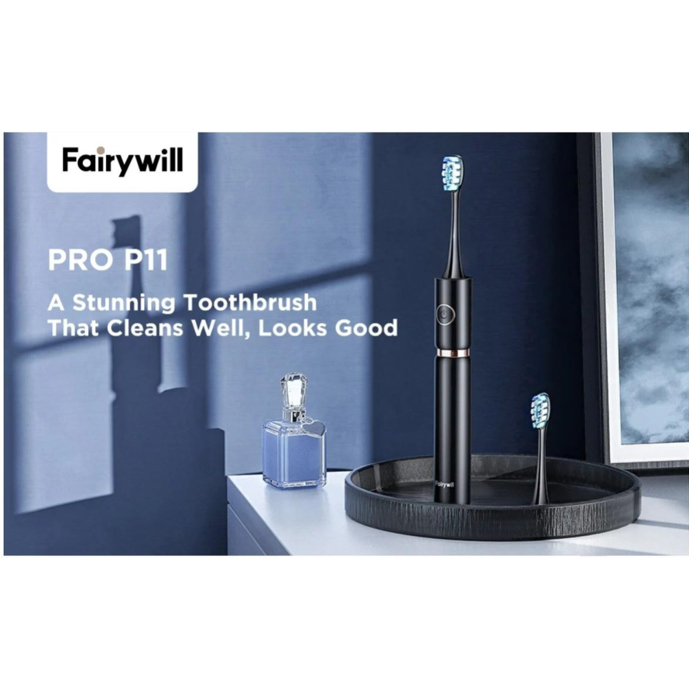 Электрическая зубная щетка «Fairywill» P11 + футляр, 00002, черный