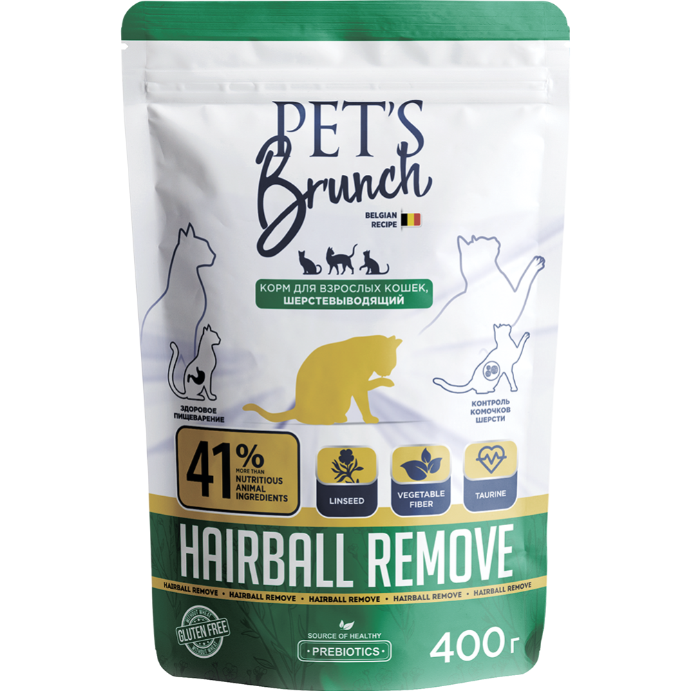 Корм для кошек «Pet's Brunch» Hairball Remove, шерстевыводящий, 0.4 кг #0