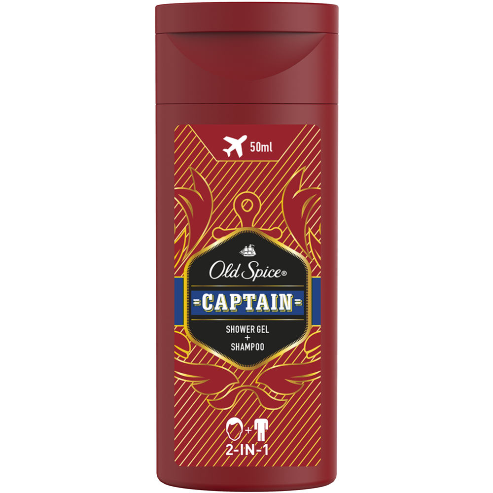 Гель для душа+шампунь «Old Spice» Captain, 2 в 1, 50 мл