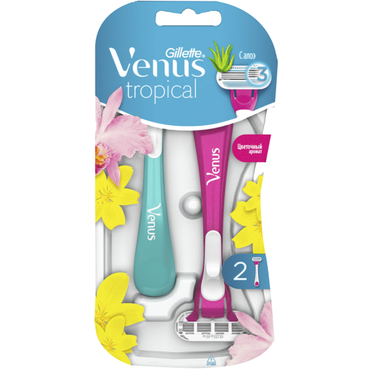 Бритвы одноразовые «Gillette» Venus Tropical, 2 шт