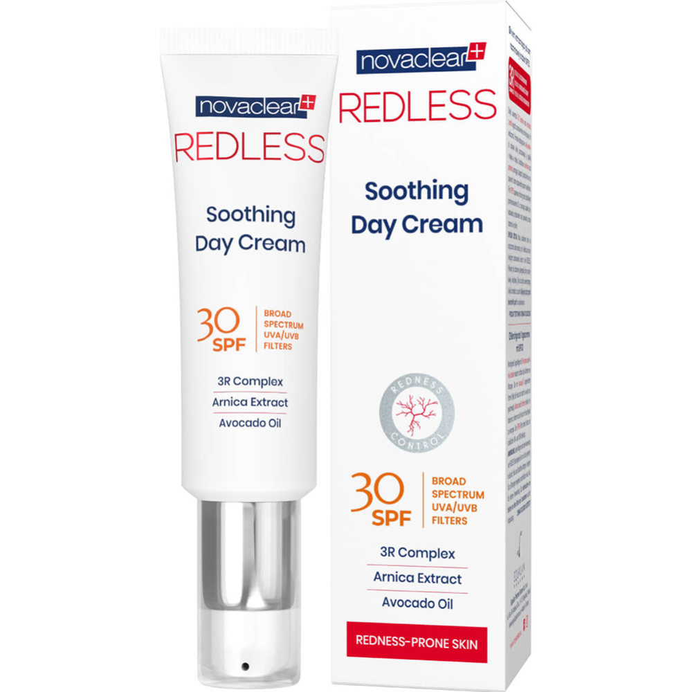 Крем для лица «NovaClear» Redless, дневной успокаивающий SPF30, 50 мл