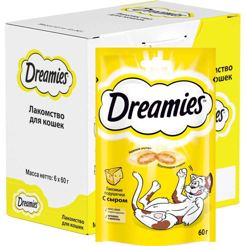 Лакомство «Dreamies» для взрослых кошек с сыром, 60 г #2