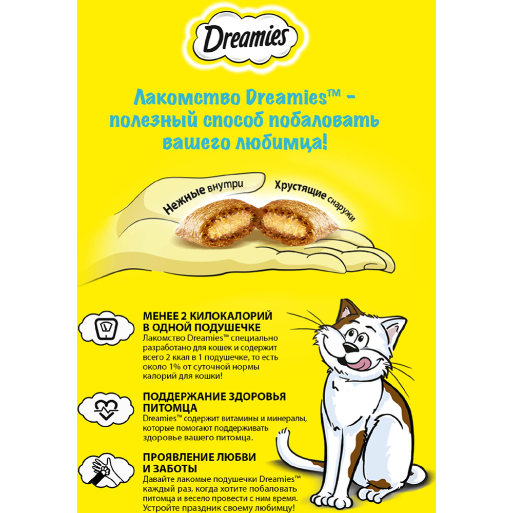 Лакомство «Dreamies» для взрослых кошек с сыром, 60 г #3