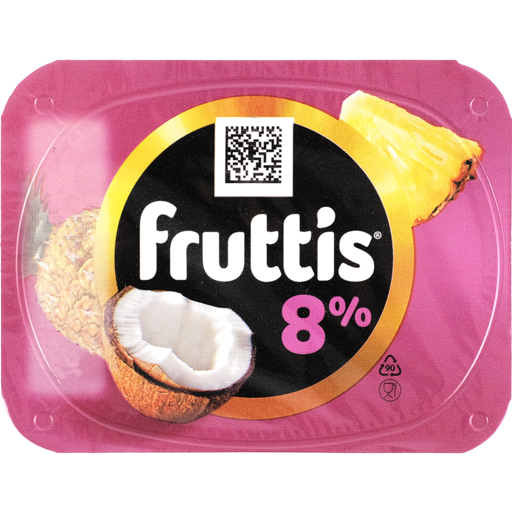 Йогуртный продукт «Fruttis» Суперэкстра, банана-сплит/пина колада, 8%, 115 г #1