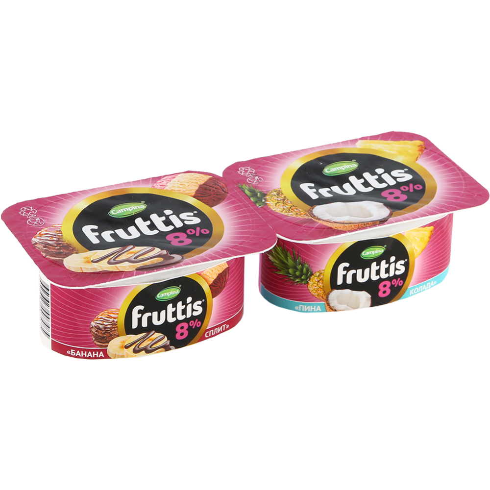 Йогуртный продукт «Fruttis» Суперэкстра, банана-сплит/пина колада, 8%, 115 г #3