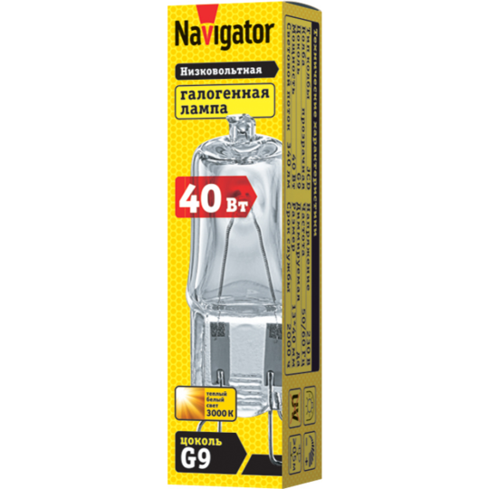 Лампа «Navigator» 94 215 JCD9 40W clear G9 230V 2000h