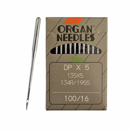 Иглы ORGAN DP*5 100 универсальные для промышленных швейных машин (10 шт)