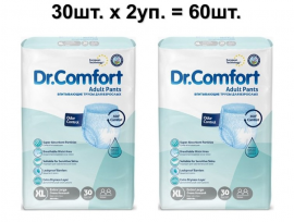 Впи­ты­ва­ю­щие под­гуз­ни­ки-тру­си­ки для взрос­лых Dr.Comfort, размер 4(Extra Large), 30 шт. х 2 уп.