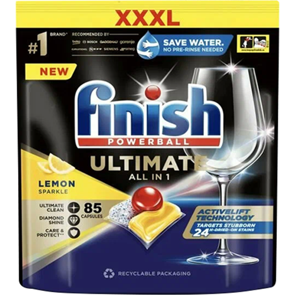Таблетки для посудомоечных машин «Finish» Powerball All in 1 Power Ultimate Lemon, 85 шт