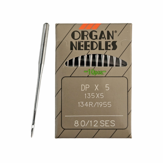 Иглы ORGAN DP*5 80 (для трикотажа) для промышленных швейных машин (10 шт)