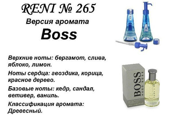 Духи Рени Reni 265 Аромат направления Hugo Boss (Hugo Boss) - 100 мл