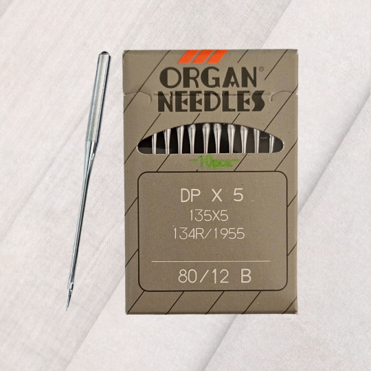 Иглы ORGAN DP*5 80 SUK (для высокоэластичных тканей) для промышленных швейных машин (10 шт)