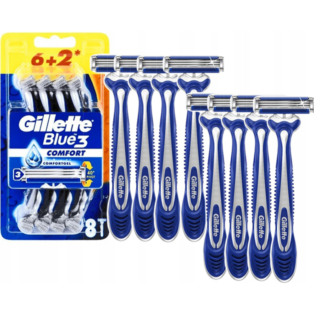 Станки для бритья «Gillette» Blue3 Comfort, 6+2 шт