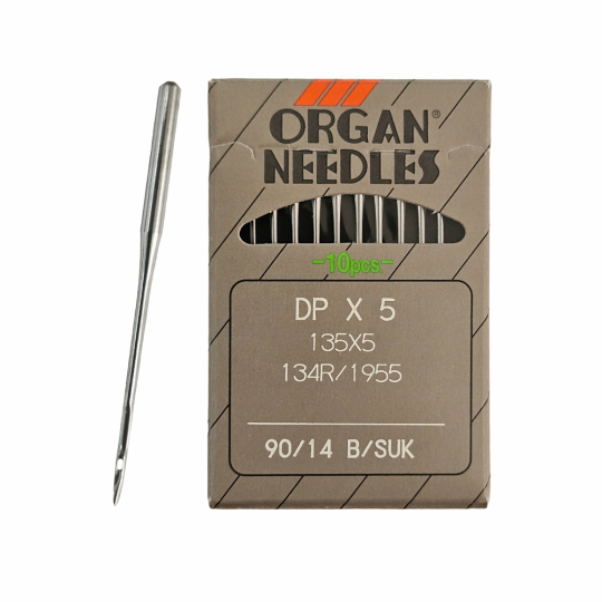 Иглы ORGAN DP*5 90 SUK (для высокоэластичных тканей) для промышленных швейных машин (10 шт)