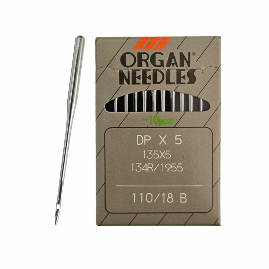 Иглы ORGAN DP*5 110 SUK (для высокоэластичных тканей) для промышленных швейных машин (10 шт)