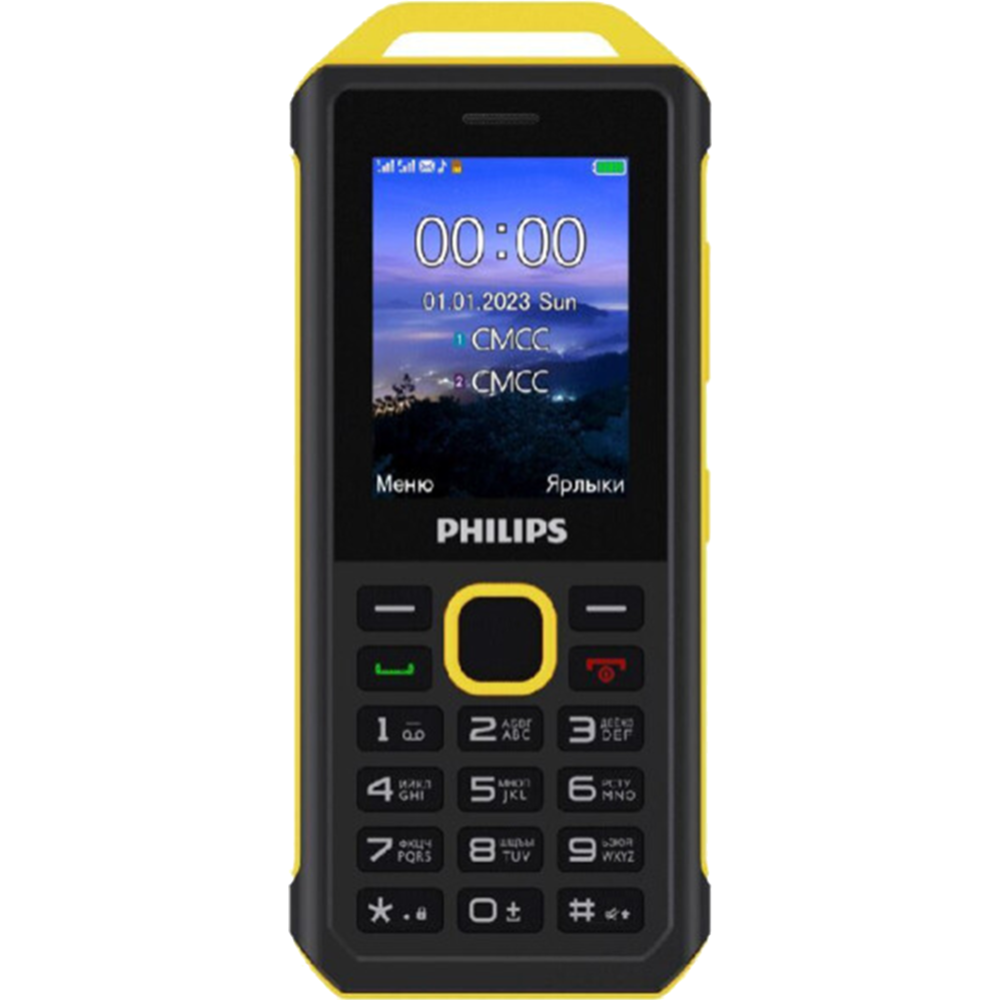 Мобильный телефон «Philips» Xenium E2317, CTE2317YL/00, желтый/черный
