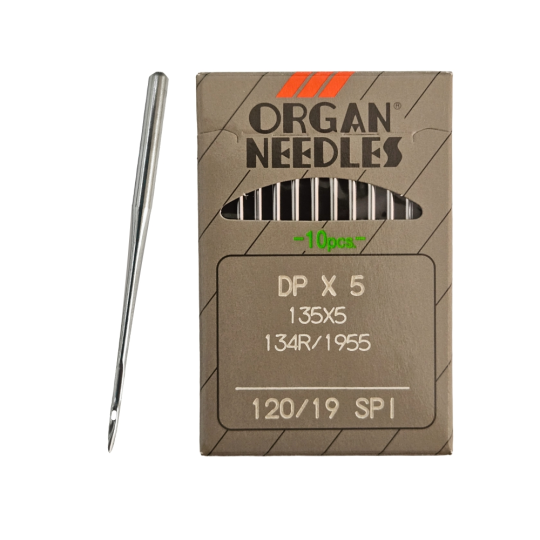 Иглы ORGAN DP*5 120 SPI (для шелка) для промышленных швейных машин (10 шт)