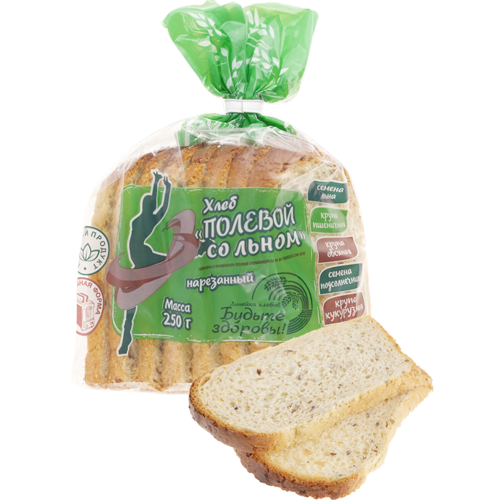 Хлеб «Полевой со льном» нарезанный,  0.25 кг #0