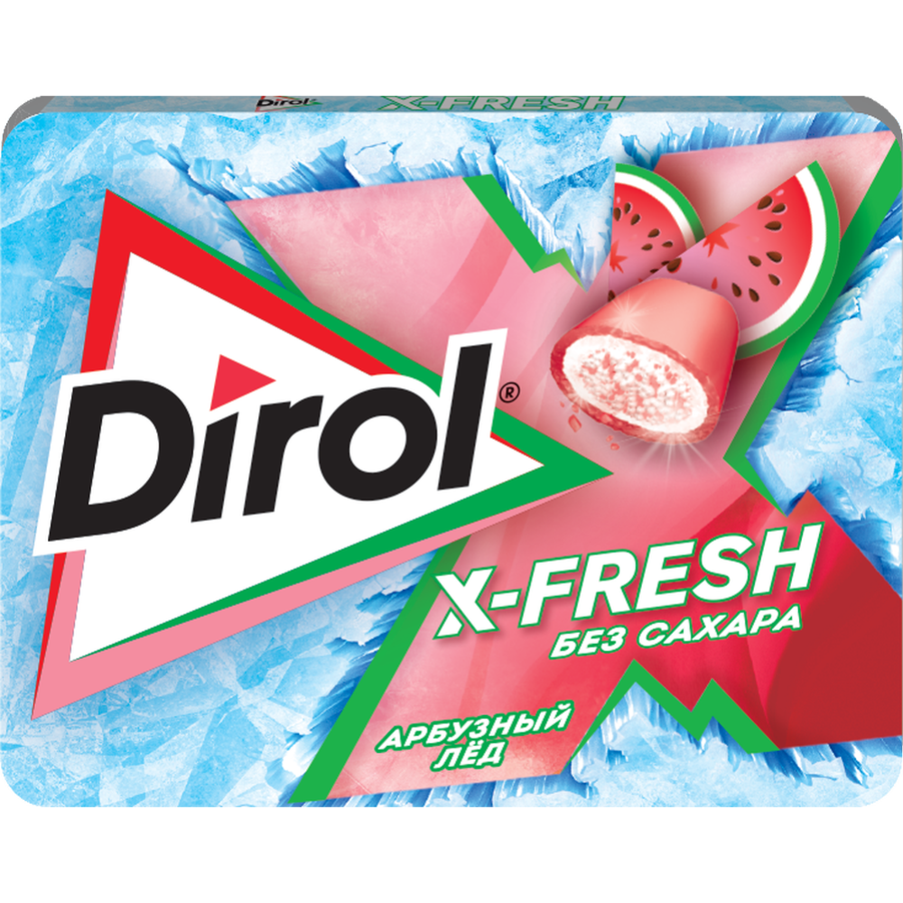 Ре­зин­ка же­ва­тель­ная «Dirol» X-Fresh, Ар­буз­ный лед, 16 г