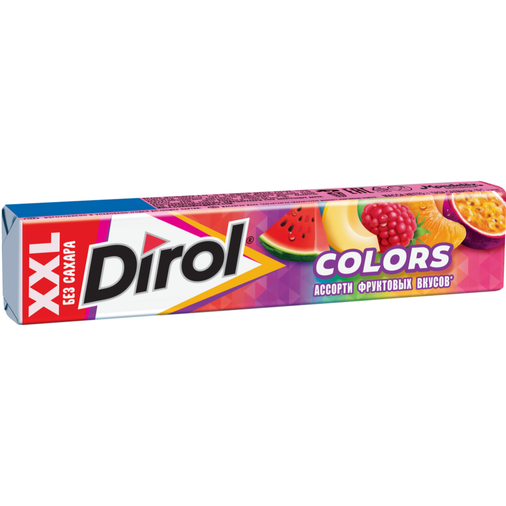 Жевательная резинка «Dirol» Fruit XXL, ассорти фруктовых вкусов, 19 г #0